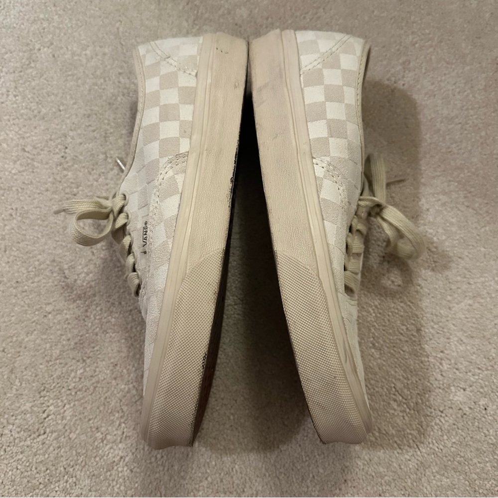Vans Beige Checkered Sneakers - Picture 4 of 8